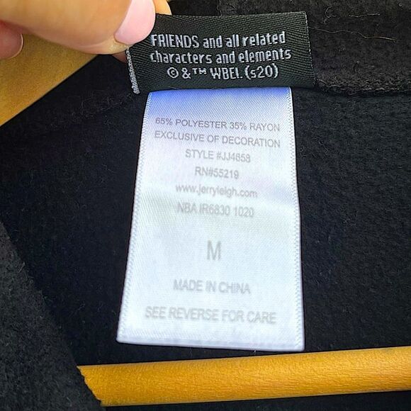 F.R.I.E.N.D.S. Black Cropped Hoodie, Size M - Picture 5 of 8